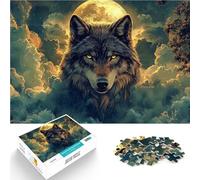 Puzzles de 1000 pièces pour Adolescents Loup sous la Pleine Lune Jouets à Faire soi-même est idéal comme Cadeau pour Toute la Famille 75x50cm