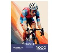 Puzzles De 1000 Pièces pour Adolescents Low Poly Cyclist Puzzles pour Adultes Jeux Anti-Stress Analyse Et Logique Cadeaux d'anniversaire Uniques 38x26cm/1000pcs