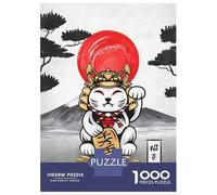 Puzzles De 1000 Pièces pour Adolescents Lucky Cat Japan Art Puzzle À Monter Soi-même, Jouets pour S'amuser en Famille, Cadeau d'anniversaire Ou De Noël 38x26cm/1000pcs