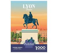 Puzzles De 1000 Pièces pour Adolescents Lyon France Puzzles pour Adultes Jeux De Société pour S'amuser en Famille Offrez-Leur des Cadeaux 38x26cm/1000pcs