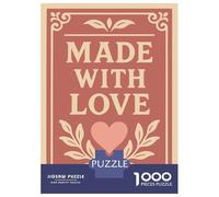 Puzzles De 1000 Pièces pour Adolescents Made with Love Decorative Sign Puzzle Jeux Relaxants Une Œuvre d'art Cadeaux d'anniversaire Uniques 52x38cm/1000pcs