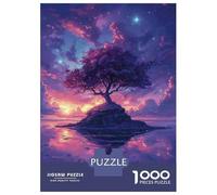 Puzzles De 1000 Pièces pour Adolescents Magical Sunset Tree Island Puzzle pour Adultes Jeux Relaxants Décoration Intérieure Jeu Stimulant Cadeaux 52x38cm/1000pcs
