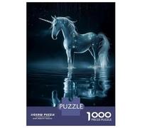Puzzles De 1000 Pièces pour Adolescents Magical Unicorn in Dark Puzzle pour Adultes Jeu Manuel Amusant Et Humoristique Aide À Exercer Le Cerveau 38x26cm/1000pcs