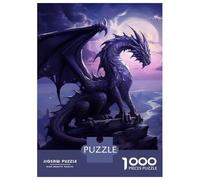 Puzzles De 1000 Pièces Pour Adolescents Majestic Black Dragon Puzzles Pour Adultes Vacances À La Maison Tuer Le Temps Entraîner Son Cerveau Et Ses Mains Cadeau D'anniversaire, Cadeaux De Voyage, 52x38