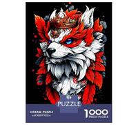 Puzzles De 1000 Pièces pour Adolescents Majestic Crowned Fox Digital Art Puzzle Jeux Relaxants Cadeaux pour Femmes Cadeaux De Noël Et d'anniversaire 70x50cm/1000pcs