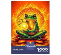 Puzzles De 1000 Pièces pour Adolescents Meditating Frog with Cosmic Energy Puzzles pour Adolescents Découpe De Précision Stimule Le Cerveau Cadeaux Anti-Stress 52x38cm/1000pcs