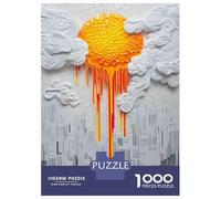 Puzzles De 1000 Pièces pour Adolescents Melting Sun Abstract Art Print Puzzles pour Adultes - Jeu Difficile Et Stimulant À Terminer 70x50cm/1000pcs