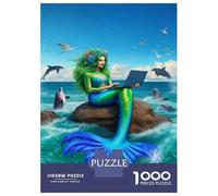 Puzzles De 1000 Pièces pour Adolescents Mermaid Laptop Ocean Fantasy Puzzle À Monter Soi-même, Jouets, Décoration Intérieure, Cadeaux d'anniversaire Uniques 52x38cm/1000pcs