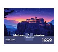 Puzzles De 1000 Pièces Pour Adolescents Meteora Monasteries, Greece, Night Landscape Puzzles Pour Adultes Vacances À La Maison Tuer Le Temps Entraîner Son Cerveau Et Ses Mains Cadeau D'anniversaire, C