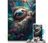 Puzzles de 1000 pièces pour Adolescents Mignon Paresseux forêt Tropicale Jeux éducatifs Liste de souhaits avec Le Père Noël 38x52cm