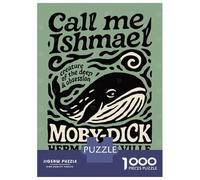 Puzzles De 1000 Pièces pour Adolescents Moby Dick Book Cover Art Puzzle Jeux Relaxants Cadeau d'anniversaire Cadeaux Anti-Stress 52x38cm/1000pcs