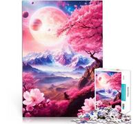 Puzzles de 1000 pièces pour Adolescents Monde Bleu Clair Rose Jouets de Jeu pour Cadeau Familial Œuvre d'art 75x50cm