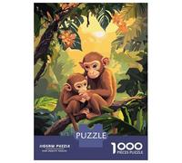 Puzzles De 1000 Pièces pour Adolescents Monkey Family in Jungle Puzzles pour Adultes, Jouets Anti-Stress, Défi Difficile, Cadeaux d'anniversaire Et Cadeaux Uniques 38x26cm/1000pcs