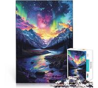 Puzzles de 1000 pièces pour Adolescents Montagnes des aurores boréales défi éducatif Convient pour la décoration de Bureau 75x50cm