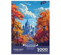 Puzzles De 1000 Pièces pour Adolescents Montreal Canada Autumn Cityscape Illustration Puzzle Adulte Anti-Stress, Jeu De Vitesse, Défi Éducatif 52x38cm/1000pcs