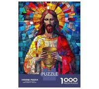 Puzzles De 1000 Pièces pour Adolescents Mosaic Jesus 2 Puzzle pour Adolescents Anti-Stress Chaque Pièce Est Unique - Idéal comme Cadeau pour Toute La Famille 70x50cm/1000pcs