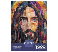 Puzzles De 1000 Pièces pour Adolescents Mosaic Jesus Portrait Puzzle pour Adultes Jeu Familial Course De Vitesse Manuelle Cadeaux Uniques pour Anniversaire Et Noël 52x38cm/1000pcs