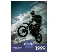 Puzzles De 1000 Pièces pour Adolescents Motocross Big Jump Puzzle Jeux Relaxants Une Œuvre d'art Cadeaux d'anniversaire Uniques 52x38cm/1000pcs