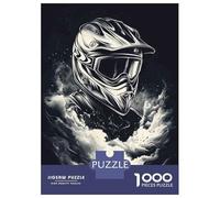 Puzzles De 1000 Pièces pour Adolescents Motocross Helmet Art Print Puzzle pour Adolescents, Activités Familiales pour Anniversaire, Noël Et Cadeaux Uniques 38x26cm/1000pcs
