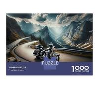 Puzzles De 1000 Pièces pour Adolescents Motorcycle Adventure in Mountains Puzzle Jeux Relaxants Cadeaux pour Femmes Cadeaux De Noël Et d'anniversaire 70x50cm/1000pcs