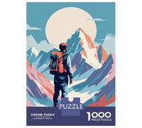 Puzzles De 1000 Pièces pour Adolescents Mountain Hiker Minimalist Art Puzzles pour Adultes Assemblage De Motifs Stimule Le Cerveau Jeu Stimulant 70x50cm/1000pcs
