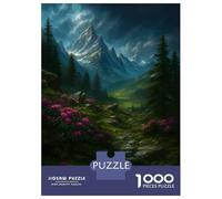 Puzzles De 1000 Pièces pour Adolescents Mountain Landscape with Flowers and Path Puzzles pour Adultes Jeux De Société pour S'amuser en Famille Offrez-Leur des Cadeaux 70x50cm/1000pcs