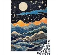 Puzzles De 1000 Pièces pour Adolescents Mountain Night Sky Art Print Puzzles pour Adolescents : Un Jeu Éducatif Amusant Et Humoristique, Un Défi Intellectuel 52x38cm/1000pcs