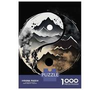 Puzzles De 1000 Pièces pour Adolescents Mountains Yin Yang Puzzles pour Adultes, Jeu Familial, Assemblage De Motifs, Cadeaux d'anniversaire Uniques 38x26cm/1000pcs