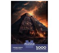 Puzzles De 1000 Pièces pour Adolescents Mystical Maya Pyramid Puzzle Jeux Relaxants Cadeau d'anniversaire Cadeaux Anti-Stress 52x38cm/1000pcs