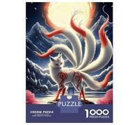 Puzzles De 1000 Pièces pour Adolescents Mystical Nine Tailed Fox Puzzles pour Adolescents Jeux De Détente pour S'amuser en Famille Jeu Stimulant Cadeaux 38x26cm/1000pcs