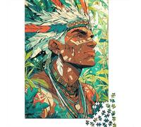 Puzzles De 1000 Pièces Pour Adolescents Native American Warrior Art-2 Puzzles Pour Adultes Vacances À La Maison Tuer Le Temps Entraîner Son Cerveau Et Ses Mains Cadeau D'anniversaire, Cadeaux De Voyag