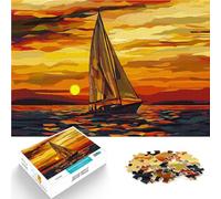 Puzzles de 1000 pièces pour Adolescents Navigation au Coucher du Soleil Défi Difficile avec Affiche et Feuille de Questions correspondantes 75x50cm