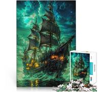 Puzzles de 1000 pièces pour Adolescents Navire fantôme Vert Séjour Anti-Stress pour Tuer Le Temps Une œuvre d'art 50x70cm
