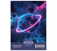 Puzzles De 1000 Pièces pour Adolescents Neon Galaxy Planet Wall Art Puzzle pour Adolescents - Défi Difficile - Jeu Éducatif - Amusant en Famille Et Soirée Jeux 52x38cm/1000pcs