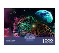 Puzzles De 1000 Pièces pour Adolescents Neon Leopard Wallpapers Puzzle Jeux Relaxants Cadeaux pour Femmes Cadeaux De Noël Et d'anniversaire 38x26cm/1000pcs