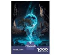 Puzzles De 1000 Pièces pour Adolescents Neon Moon Waterfall Oasis Puzzle pour Adultes, Jeu De Réflexion, Anti-Stress, Cadeau d'anniversaire Ou De Noël 70x50cm/1000pcs