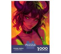 Puzzles De 1000 Pièces pour Adolescents Neon Oni Demon Anime Girl Puzzles pour Adultes, Jouets Anti-Stress, Décoration Murale, Cadeaux d'anniversaire Et Cadeaux Uniques 38x26cm/1000pcs