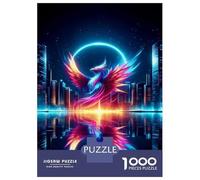 Puzzles De 1000 Pièces pour Adolescents Neon Phoenix Cityscape Art Print Puzzles pour Adultes, Jeu Familial, Assemblage De Motifs, Cadeaux d'anniversaire Uniques 52x38cm/1000pcs