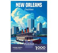 Puzzles De 1000 Pièces pour Adolescents New Orleans Lousiana Puzzle pour Adolescents Améliore La Mémoire Stimulant À Compléter Apprentissage Jouets Éducatifs 38x26cm/1000pcs
