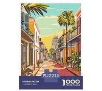Puzzles De 1000 Pièces pour Adolescents New Orleans Street Scene Puzzles pour Adolescents Découpe De Précision Stimule Le Cerveau Cadeaux Anti-Stress 70x50cm/1000pcs