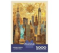 Puzzles De 1000 Pièces pour Adolescents New York City Travel Klimt Puzzle Jeux Relaxants Décoration Murale Cadeaux pour Les Amis Et La Famille 52x38cm/1000pcs