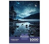 Puzzles De 1000 Pièces pour Adolescents Night Sky Reflections on Lake Puzzle Jeux Relaxants Cadeau d'anniversaire Cadeaux Anti-Stress 38x26cm/1000pcs