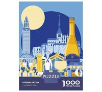 Puzzles De 1000 Pièces pour Adolescents Normandie Travel Puzzles pour Adultes Assemblage De Motifs Stimule Le Cerveau Jeu Stimulant 52x38cm/1000pcs