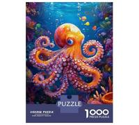 Puzzles De 1000 Pièces pour Adolescents Ocean Life Octopus Art Print-1 Puzzle pour Adolescents - Défi Difficile - Jeu Éducatif - Amusant en Famille Et Soirée Jeux 52x38cm/1000pcs