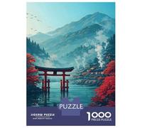 Puzzles De 1000 Pièces pour Adolescents Oita Japan Torii Gate Landscape Puzzle Adulte Jeu Manuel Défi Difficile Cadeaux pour Amis Et Famille 52x38cm/1000pcs