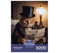 Puzzles De 1000 Pièces pour Adolescents Orange Tabby Hat Reading Puzzle pour Adultes Jeu Familial Course De Vitesse Manuelle Offre Spéciale Cadeaux pour Toute La Famille 38x26cm/1000pcs