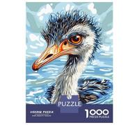 Puzzles De 1000 Pièces pour Adolescents Ostrich in Water Digital Art Puzzles pour Adolescents Découpe De Précision Stimule Le Cerveau Cadeaux Anti-Stress 38x26cm/1000pcs