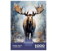 Puzzles De 1000 Pièces pour Adolescents Palette Moose Painting Casse-têtes pour Adultes, Jeu De Réflexion, Difficile, Amusant, Activités À La Maison 38x26cm/1000pcs