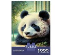 Puzzles De 1000 Pièces pour Adolescents Panda Bamboo Wall Art Print Puzzles pour Adultes Améliorent La Mémoire Casse-tête Difficile Et Stimulant Jeux De Réflexion en Famille 52x38cm/1000pcs