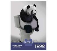 Puzzles De 1000 Pièces pour Adolescents Panda Funny Bathroom Puzzle pour Adolescents - Défi Difficile - Jeu Éducatif - Amusant en Famille Et Soirée Jeux 38x26cm/1000pcs